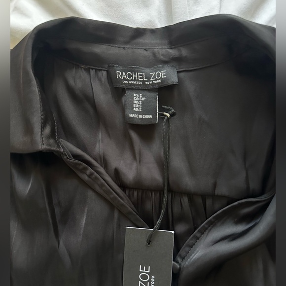 Rachel Zoe, Stylish Designer Button Down Black Blouse - Picture 3 of 3